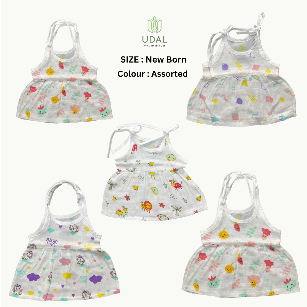 Baby frock NB - cotton muslin UDAL